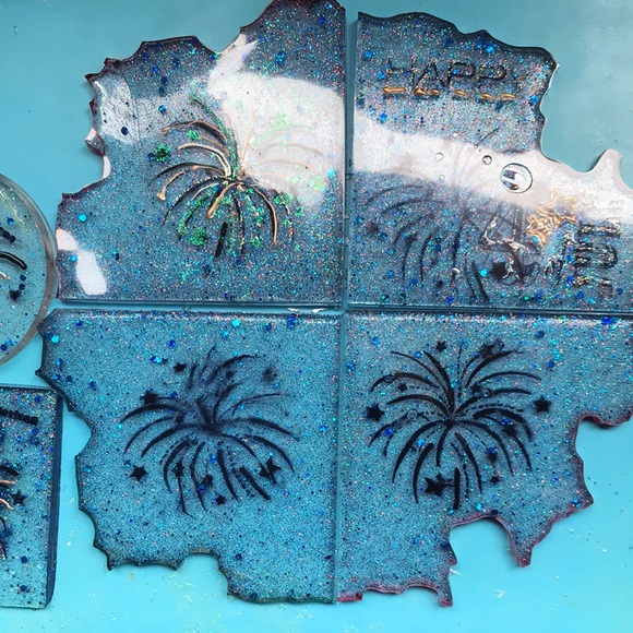 4-pc Puzzle Celebration coasters (made to order) - Picture 2 of 3